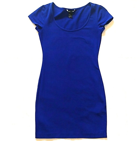 NWOT H&M Basics Royal Blue Bodycon Dress - Picture 3 of 8